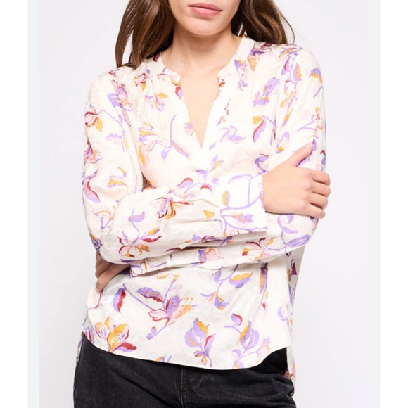 Zadig & Voltaire Tink Jac Cut Flowers Silk Blend Blouse Small - Picture 1 of 16